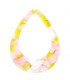 Pendentif en résine goutte 45x34mm - Rose/Jaune
