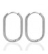 Boucles d'oreilles en acier inox créoles ovale - ARGENT