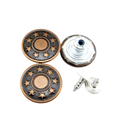 Bouton célibataire de Jeans 17MM - BRONZE Étoile