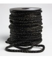 Cordon Noir Lurex doré 6mm