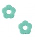 Pendentif en acétate Fleur Uni 27mm - TURQUOISE