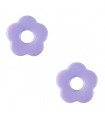 Pendentif en acétate Fleur Uni 27mm - LILA