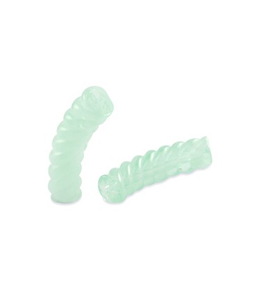 Perles acryliques Tube Torsadé JADE Transparent