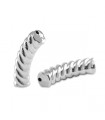 Perles acryliques Tube Torsadée ARGENTÉE