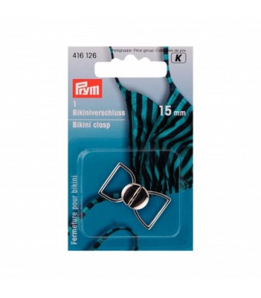 PRYM : Attache maillot de bain 15mm - métalliser Argent