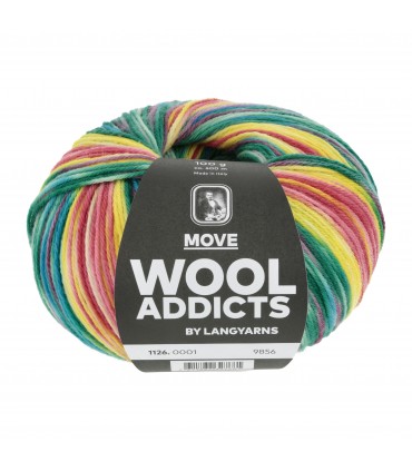WOOL ADDICT : Move -0001- VERT JAUNE ROUGE