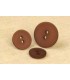 Bouton 2 trous satine - 23mm Marron