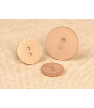 Bouton 2 trous satine - 23mm BEIGE