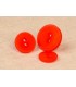 Bouton 2 trous satine - 23mm ROUGE
