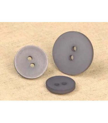 Bouton 2 trous satine  15mm GRIS CENDRE