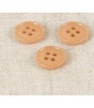 Bouton 4 trous recycle 11mm COGNAC