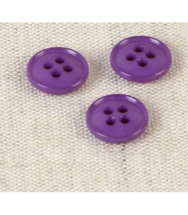 Bouton 4 trous recycle 11mm Violet
