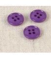Bouton 4 trous recycle 11mm Violet