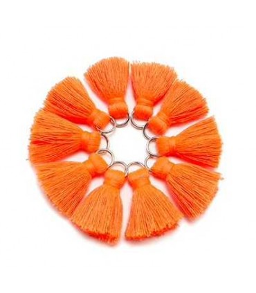 Mini POMPON Gland 2cm ORANGE FLUO