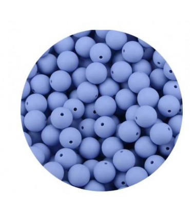 Perles en silicone 12mm BLEU GRIS