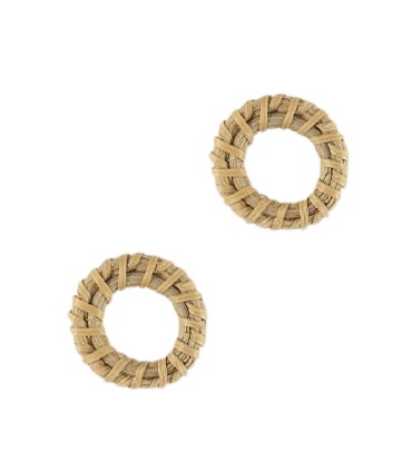 Pendentifs en rotin 24mm - Beige natural