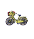 Thermocollant - Vélo jaune avec son panier fleuris