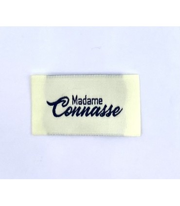 Étiquette tissée à coudre : Madame Connasse - VANILLE
