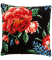 VERCACO : Kit Canevas coussin ROSES noires