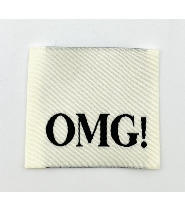Étiquette tissée à coudre : OMG!