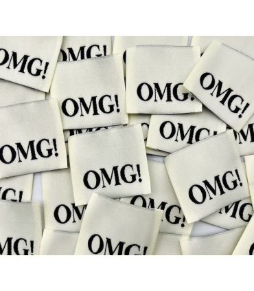 Étiquette tissée à coudre : OMG!