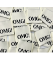Étiquette tissée à coudre : OMG!