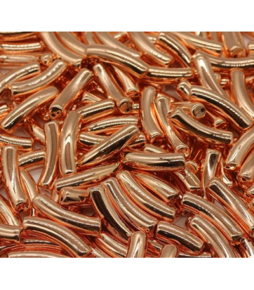 Perles acryliques Tube - OR ROSE