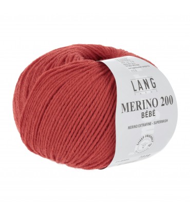 LANG YARNS MERINO 200 BEBE - Rouge
