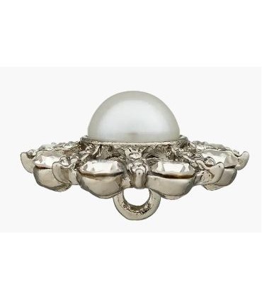 Bouton sur pied : 23mm - Strass ARGENT