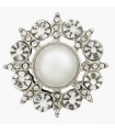 Bouton sur pied : 23mm - Strass ARGENT