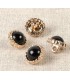 Bouton sur pied 11 mm - Doré et perle NOIR