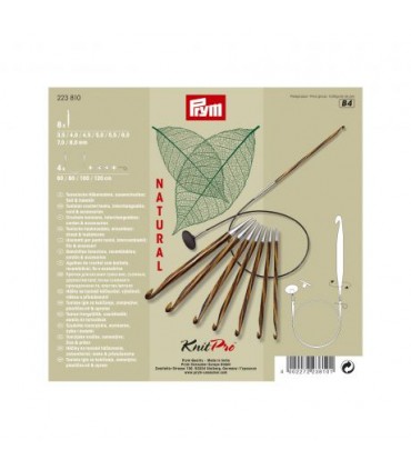 PRYM: KIT Crochets tunisiens en bambou avec cables interchangeables