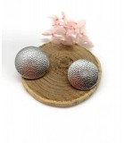 Bouton métal texturé ARGENT